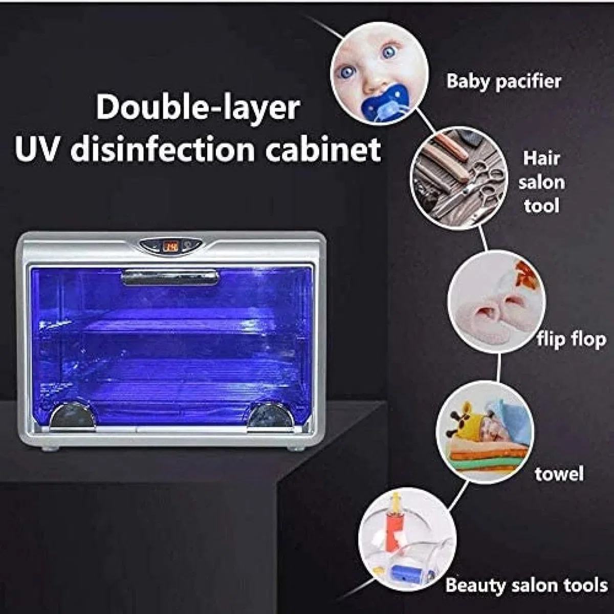 Sterilizzatore UV Box Piccolo Sterilizzatore UV Dispositivo di Disinfezione A Luce Ultravioletta Armadio Disinfettante da Tavolo Professionale per Spa di Bellezza