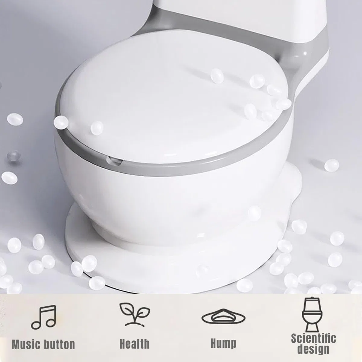Sedile del bagno per bambini, vasino per bambini, bagno ad allenamento vasino, vasino di addestramento PP con sussulto suscio di sedile in pvc cuscino a prova di lavaggio ridotto di allenamento