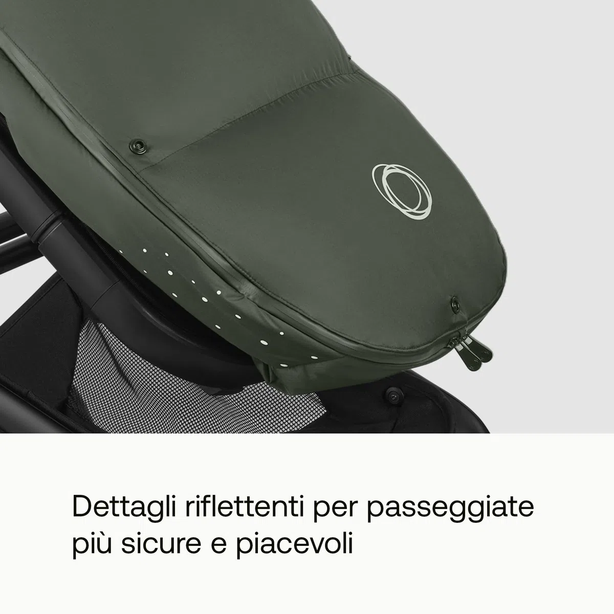 Bugaboo Thermolite Performance Sacco a Pelo da Passeggino o Carrozzina | Inserto Rimovibile, Protezione Scarpe, Cerniere Impermeabili, Imbottitura Calda - Forest Green