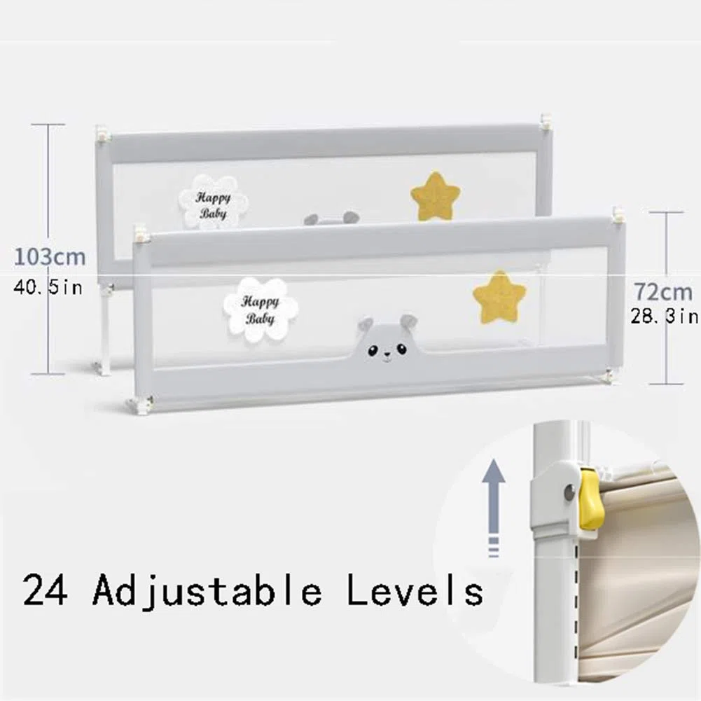 Sponde per Letto, Protezione di Sicurezza per Letto, sponda di Sollevamento Verticale, con Doppia Chiusura, Extra Lunga, per materassi Singoli, matrimoniali, matrimoniali e King Size, 59 po