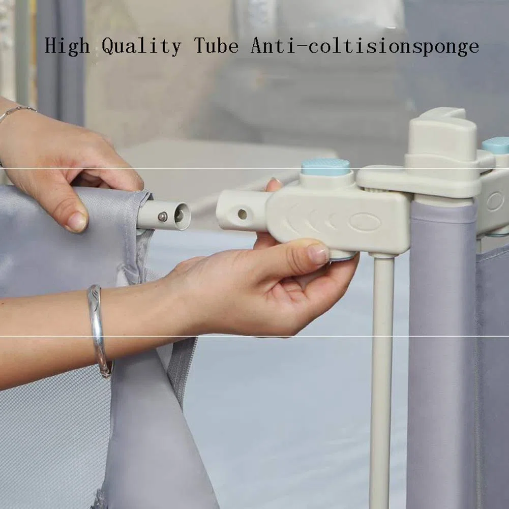 Sponde per Letto, sponda di Sicurezza per Letto, Protegge, Sollevamento Verticale con Doppia Chiusura, Realizzata in Rete, Design con Contenitore, Materasso Matrimoniale Queen e King Size, 7